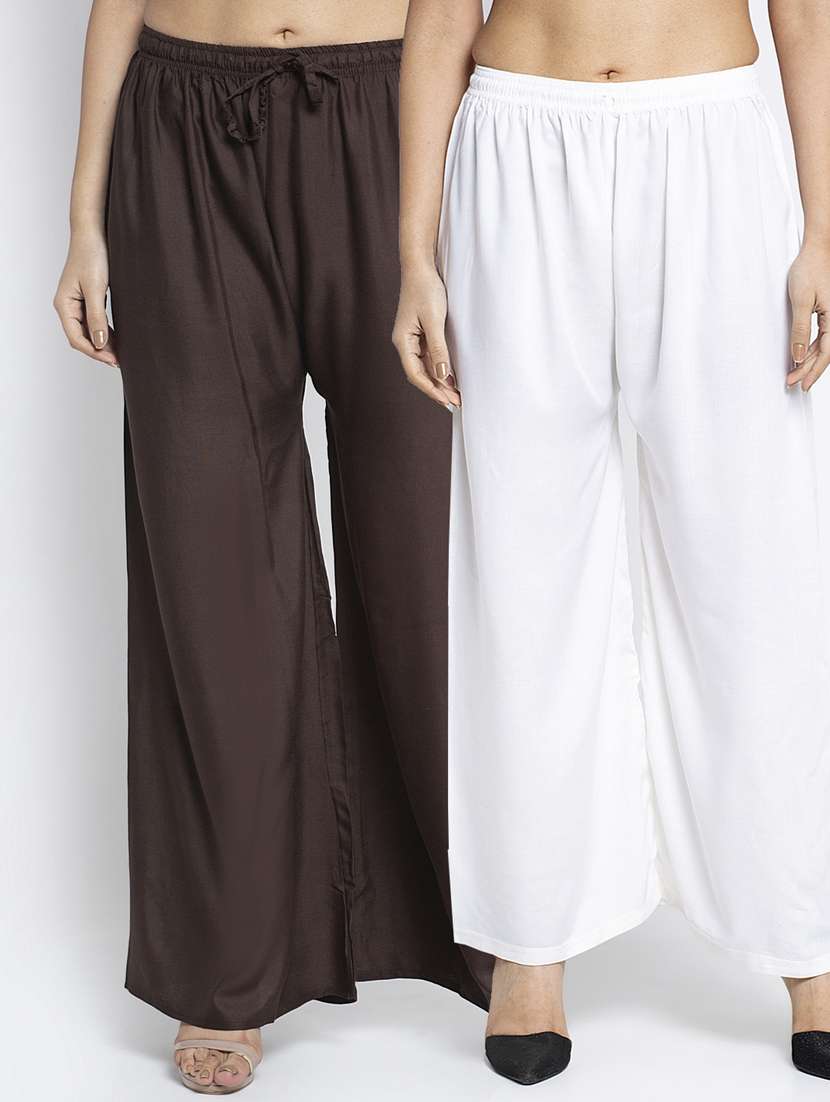 pack of 2 solid flared palazzo