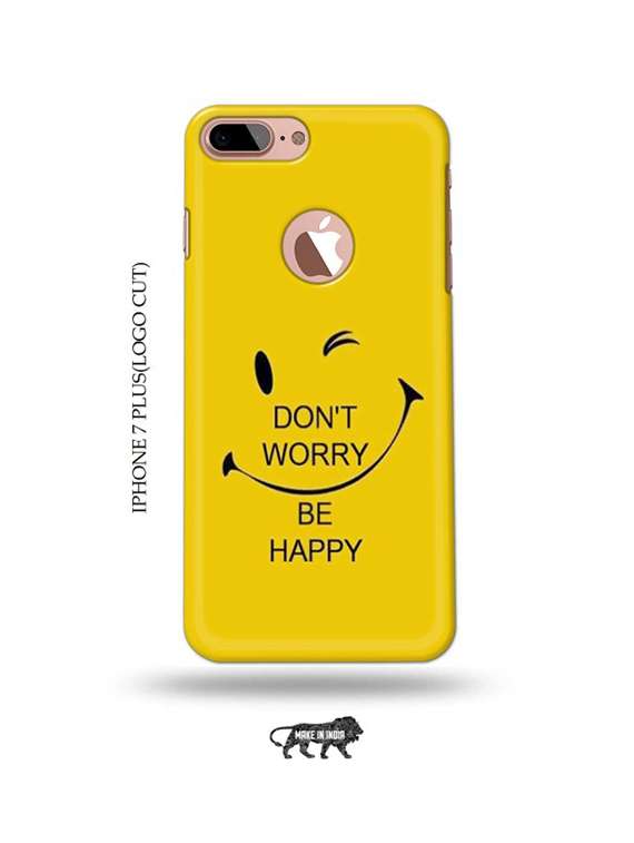 Buy online Funny Face Yellow Back Cover Compatible With Iphone