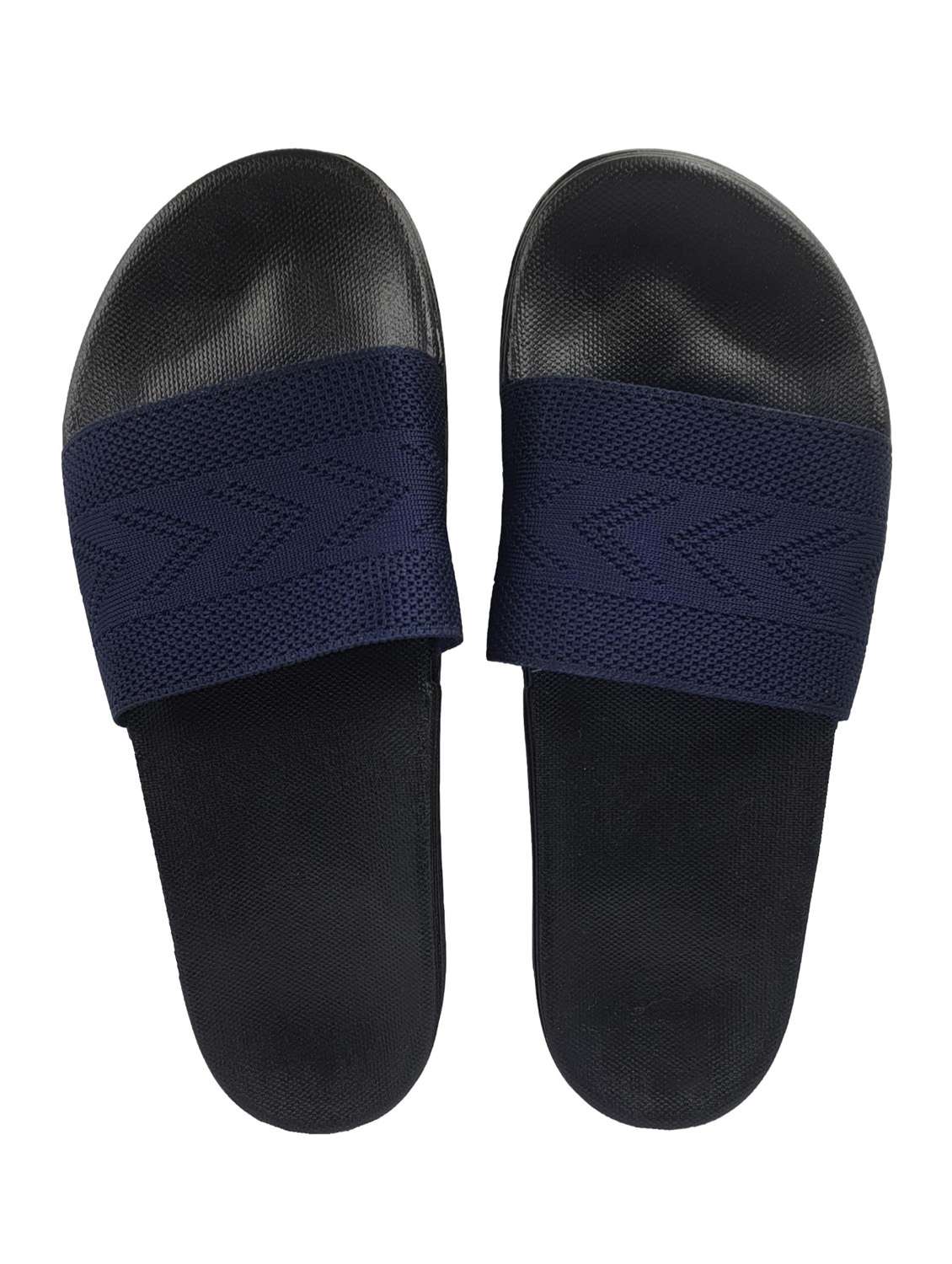 blue synthetic & mesh slip on flip flops - 19010299 -  Standard Image - 3
