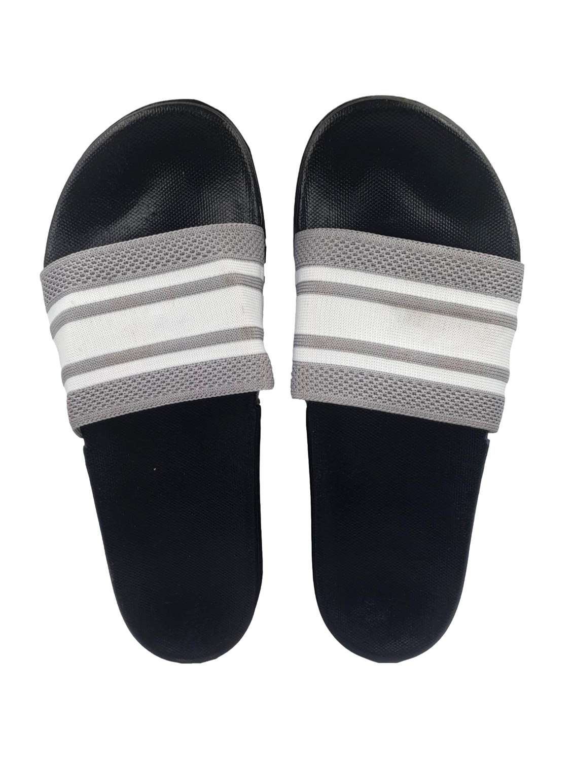 grey synthetic & mesh slip on flip flops - 19010327 -  Standard Image - 3