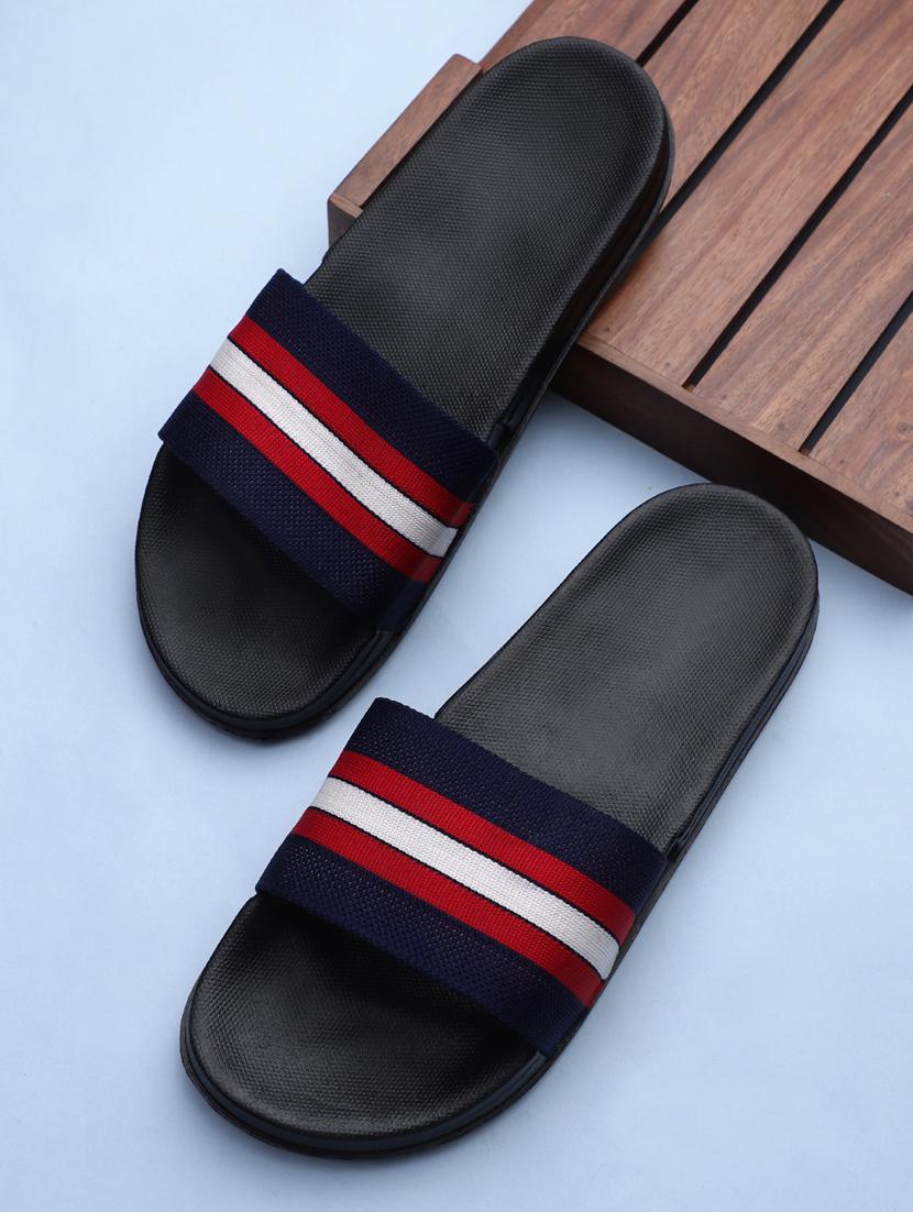blue synthetic & mesh slip on flip flops - 19010357 -  Zoom Image - 0