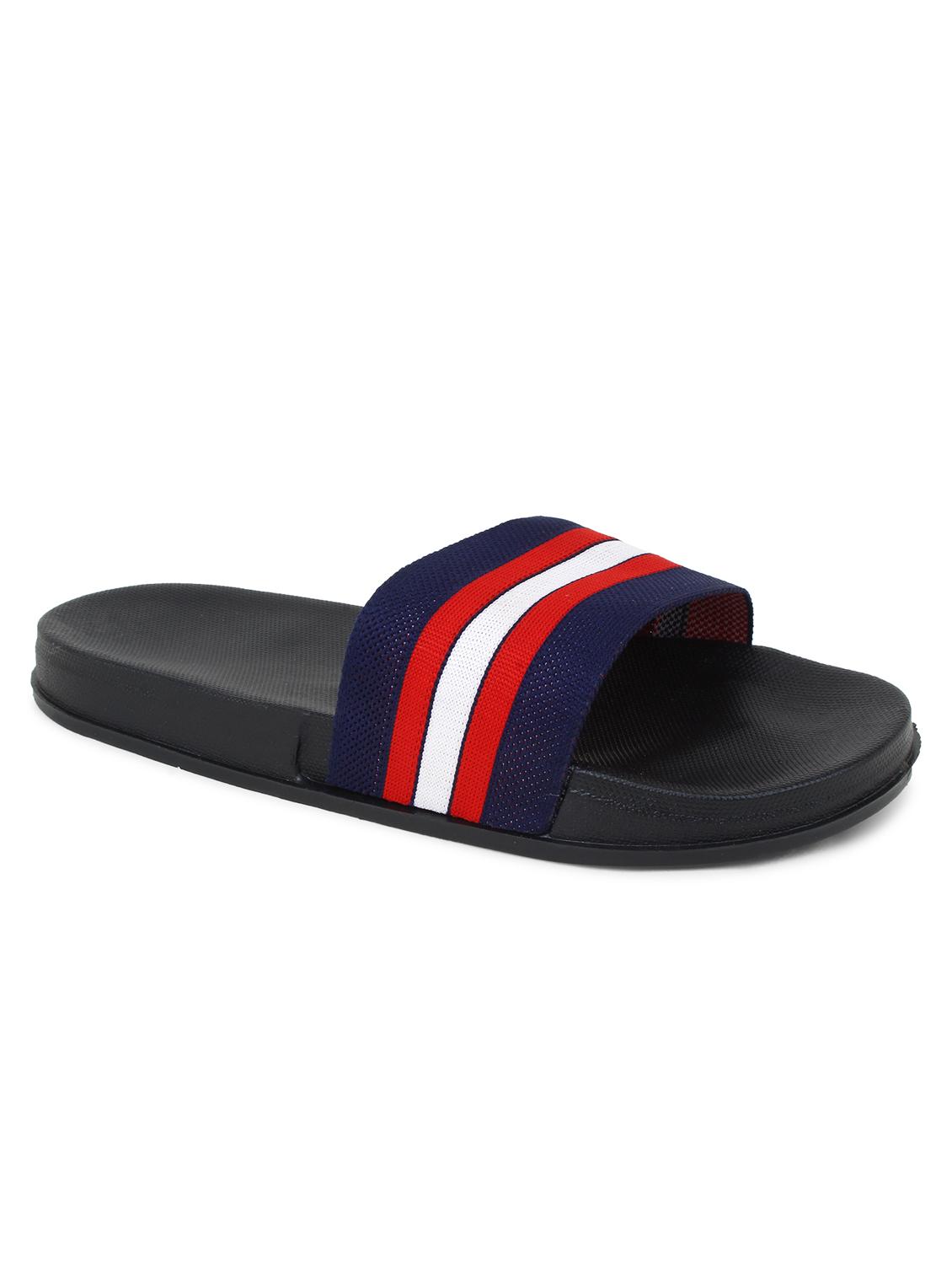 blue synthetic & mesh slip on flip flops - 19010357 - Standard Image - 5