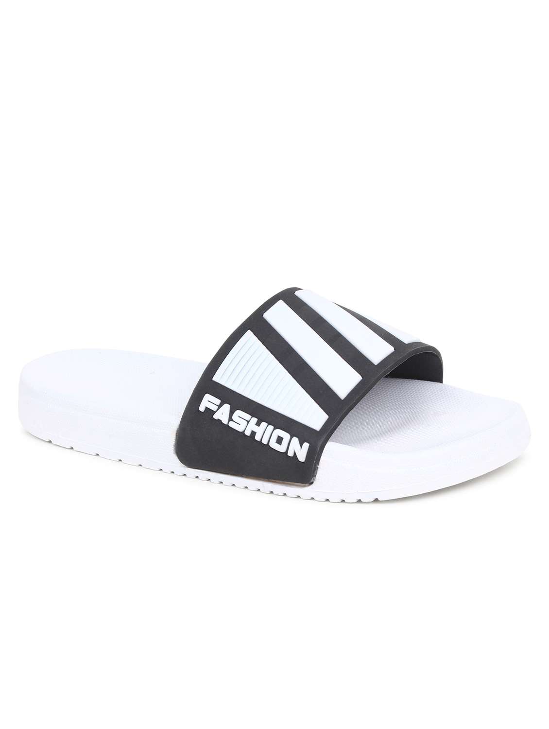 white synthetic & mesh slip on flip flops - 19010359 -  Standard Image - 5