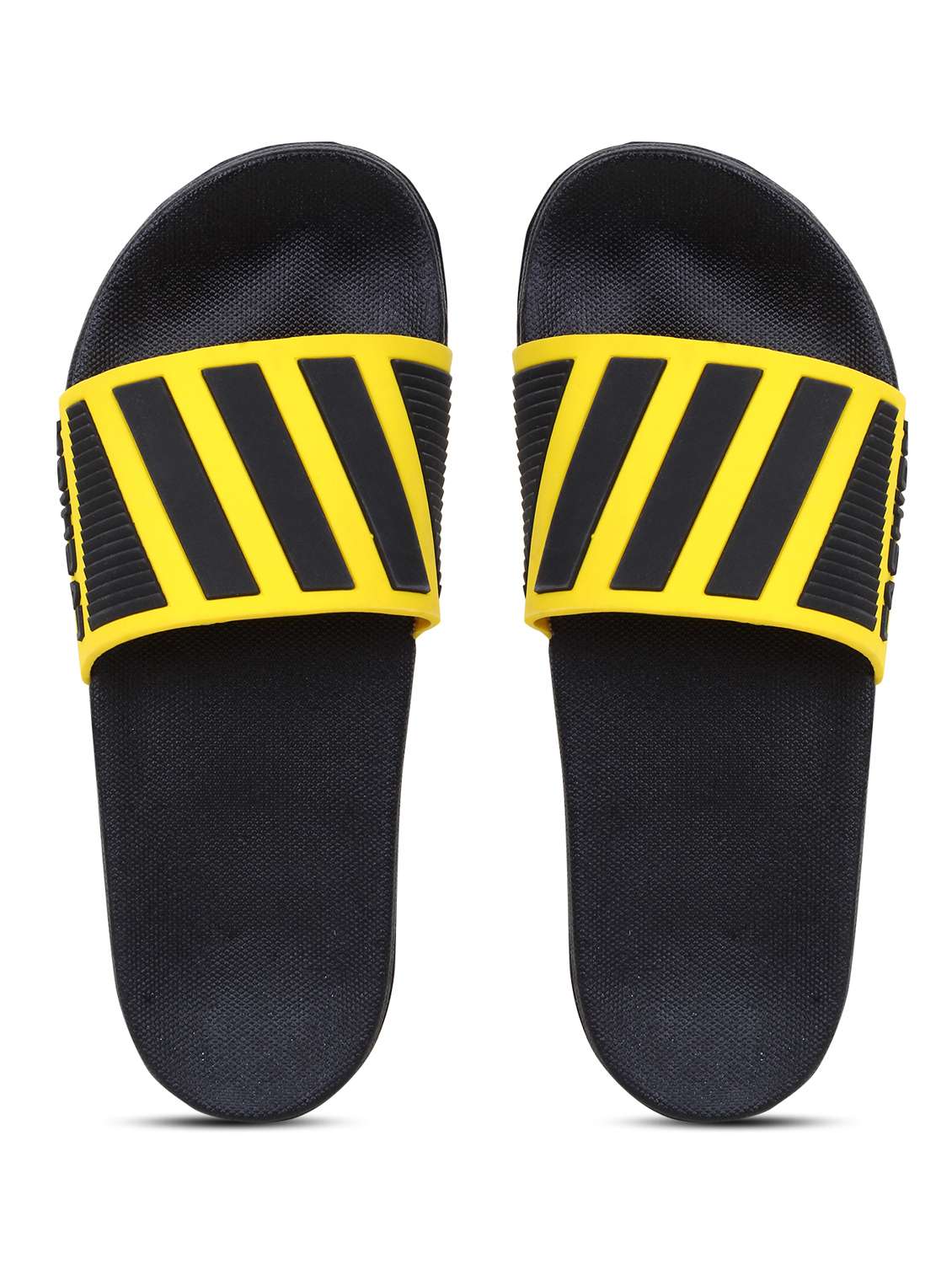 yellow synthetic & mesh slip on flip flops - 19010360 -  Standard Image - 3