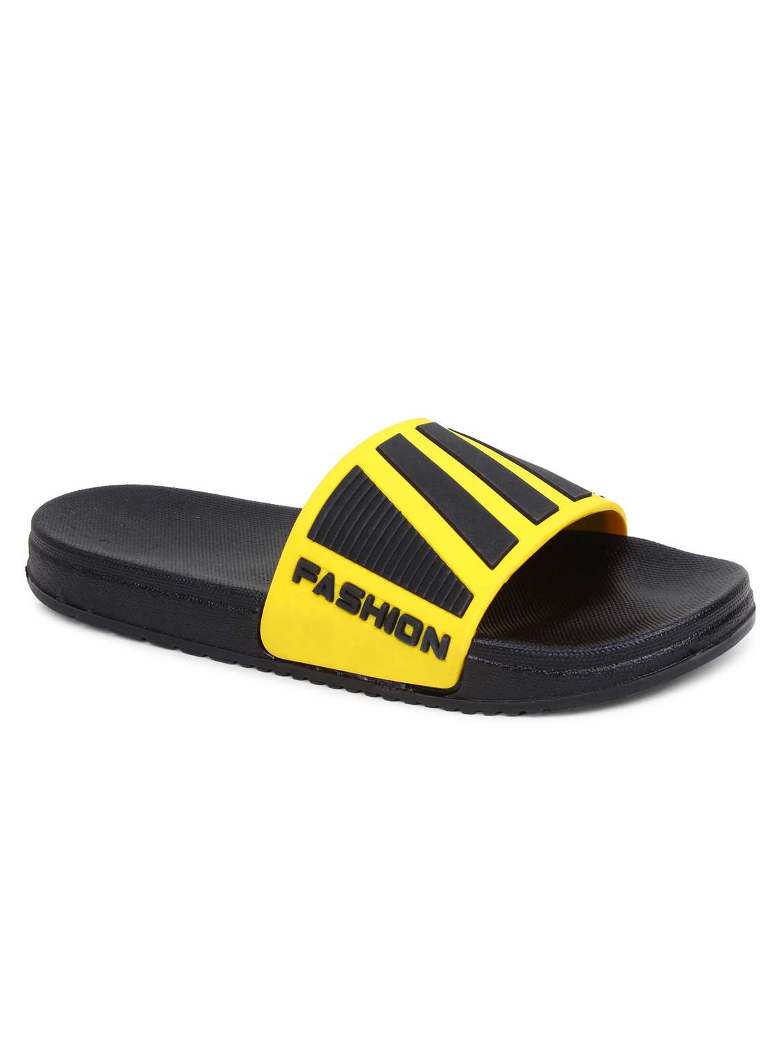 yellow synthetic & mesh slip on flip flops - 19010360 -  Standard Image - 5
