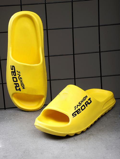 yellow croslite slip on flip flops - 19010428 - Standard Image - 0