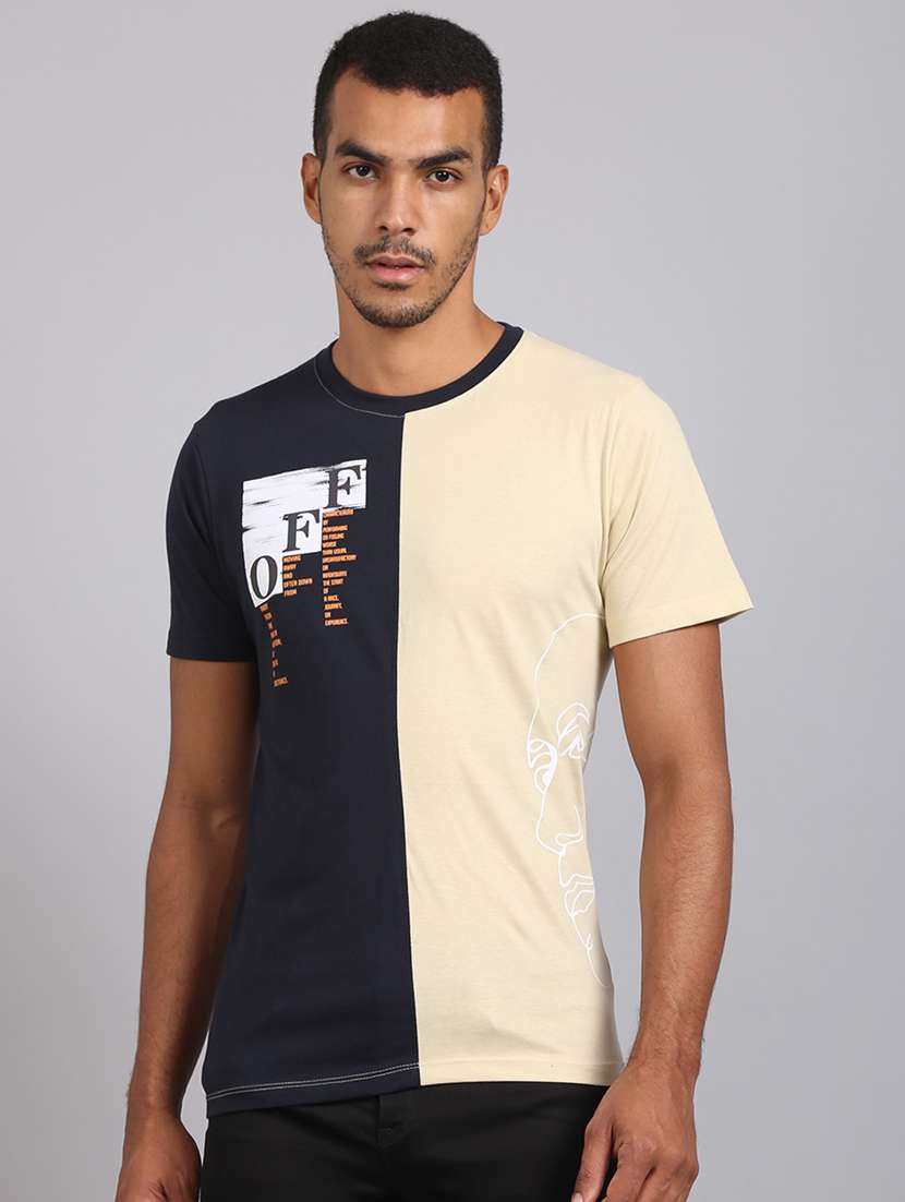round neck color block t-shirt - 19010479 - Zoom Image - 0