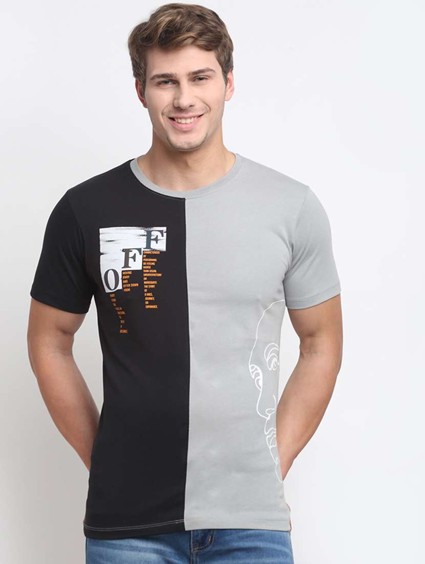 round neck color block t-shirt  - 19010480 -  Zoom Image - 0