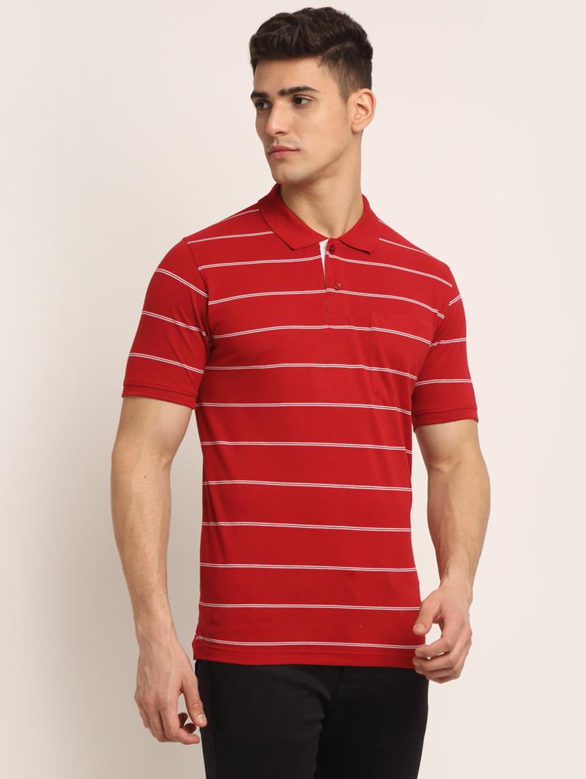 polo neck striped t-shirt - 19010485 - Zoom Image - 0