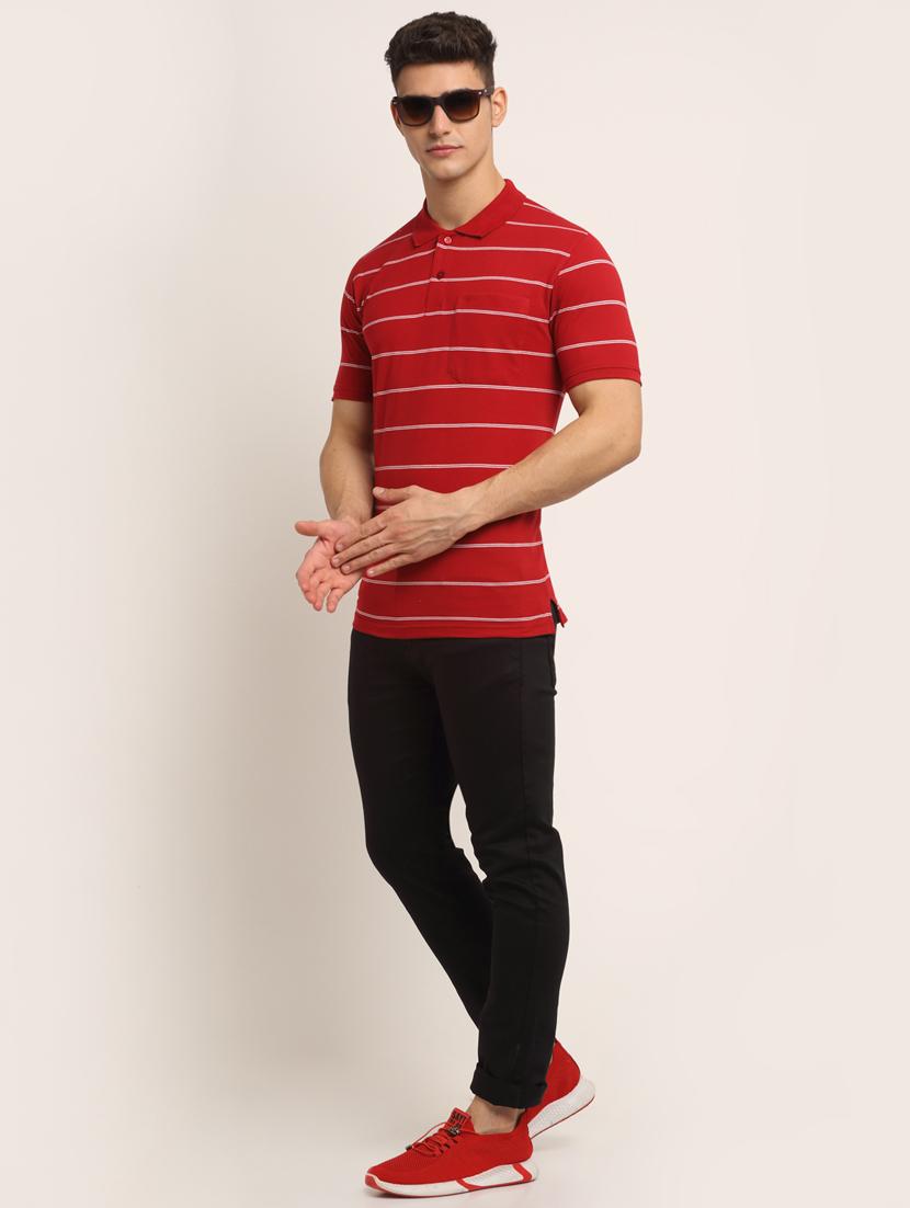 polo neck striped t-shirt - 19010485 - Standard Image - 3