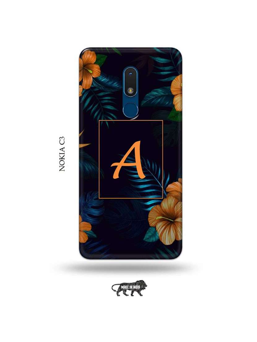 floral a back cover compatible with nokia c3