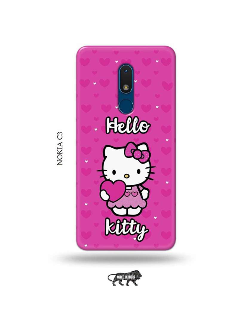 Buy online Hello Kitty Back Cover Compatible With Nokia C3 from