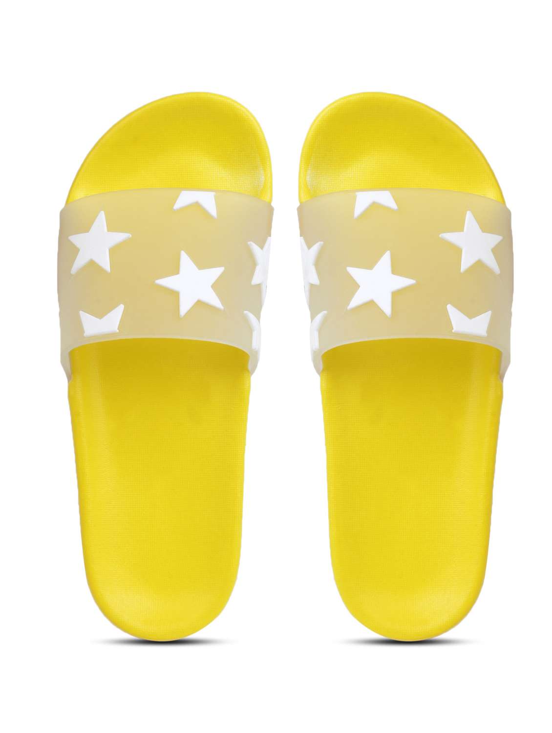 yellow printed slip on flip flop - 19020842 - Standard Image - 3