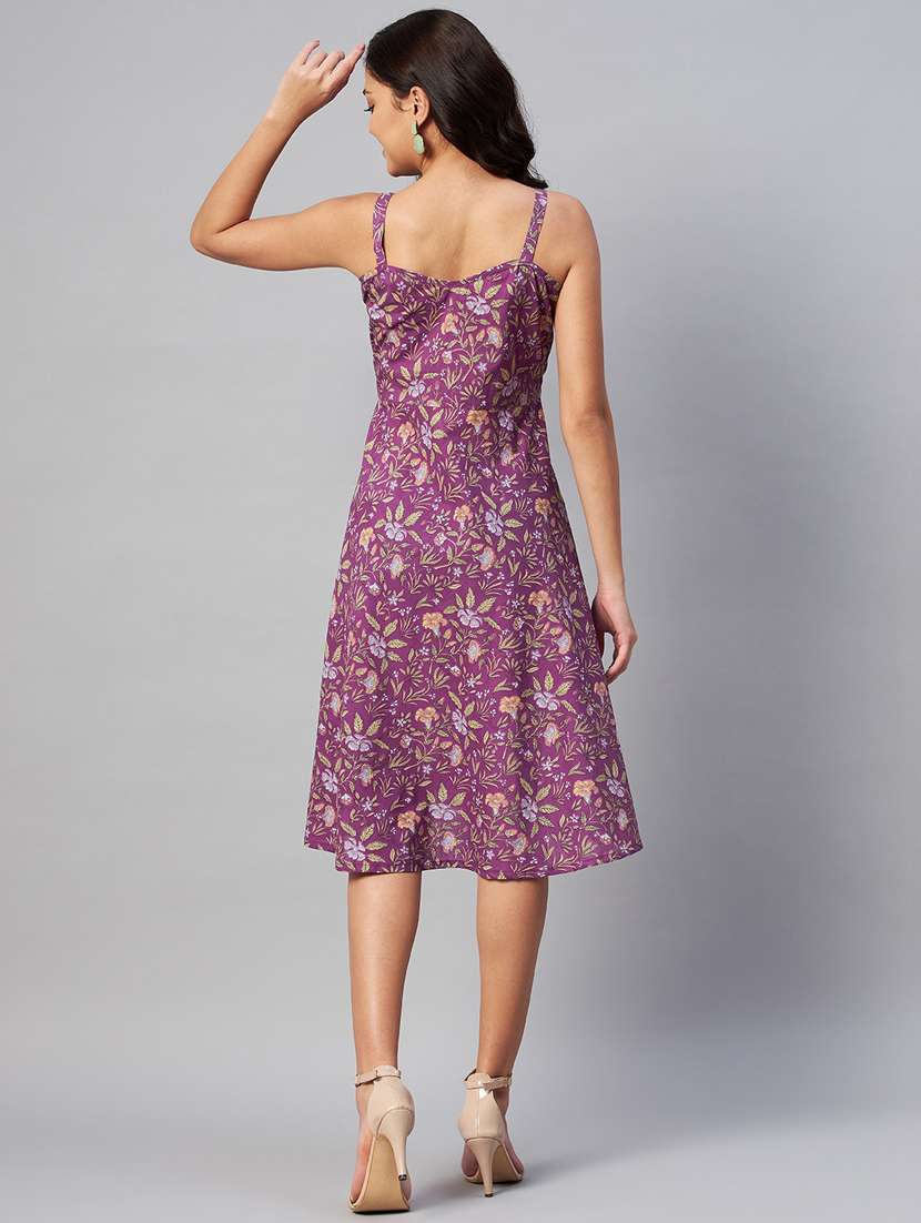women's fit & flare floral dress - 19039316 - Standard Image - 3