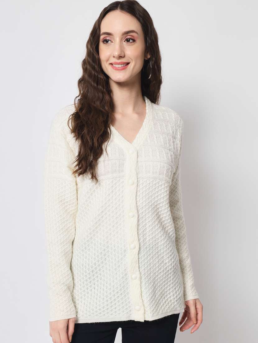 white solid cardigan