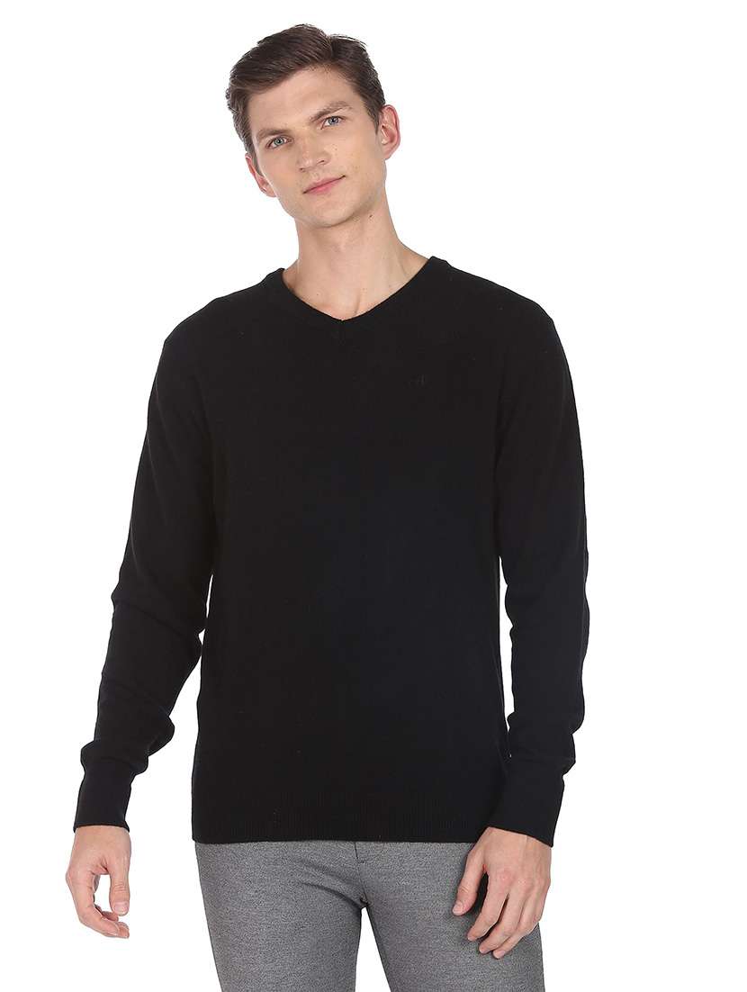 black wool pullover