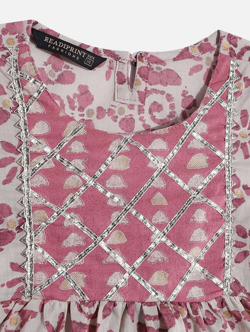 girls round neck printed kurta sharara set - 19081871 - Standard Image - 3