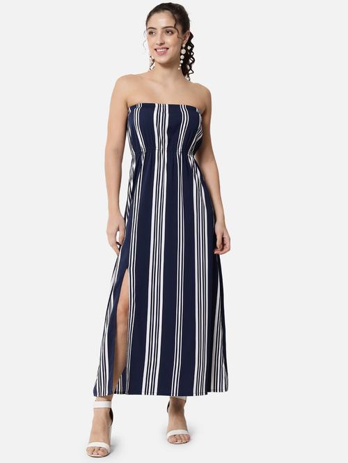 side slit striped tube dress - 19082722 - Standard Image - 0