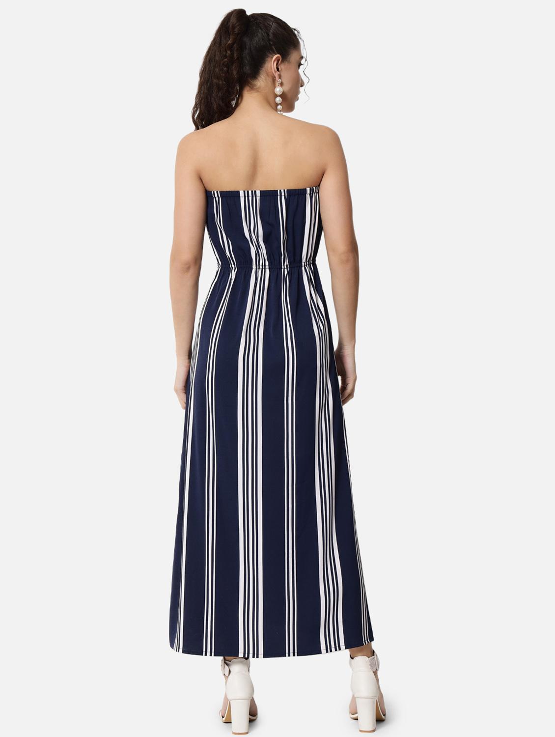 side slit striped tube dress - 19082722 - Standard Image - 3