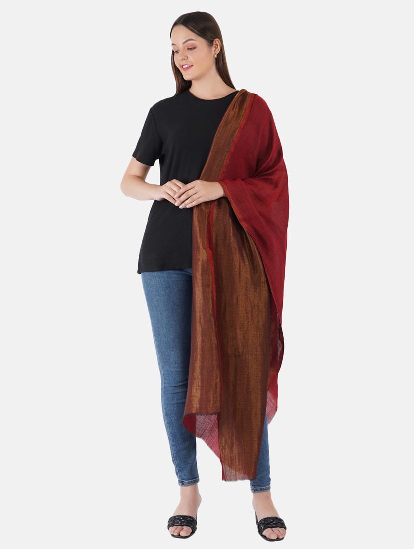 women's zari stole - 19082846 - Standard Image - 3