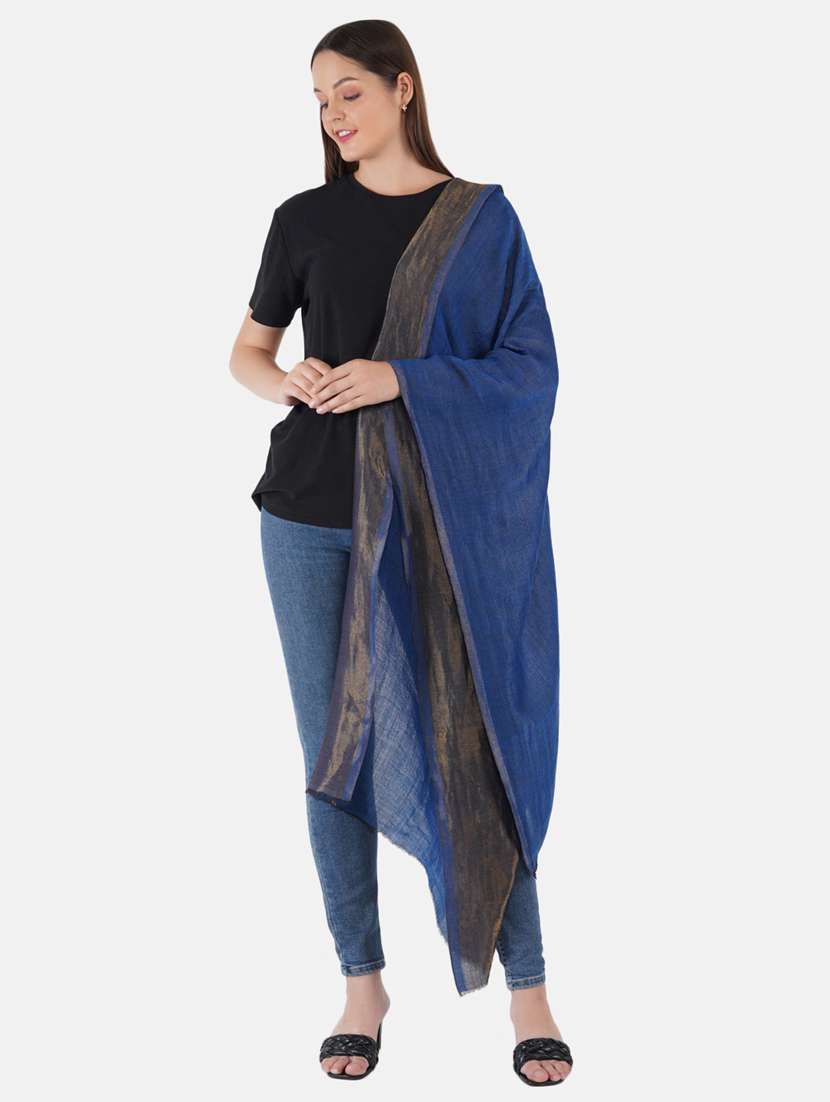 women's solid print stole - 19082847 - Standard Image - 3