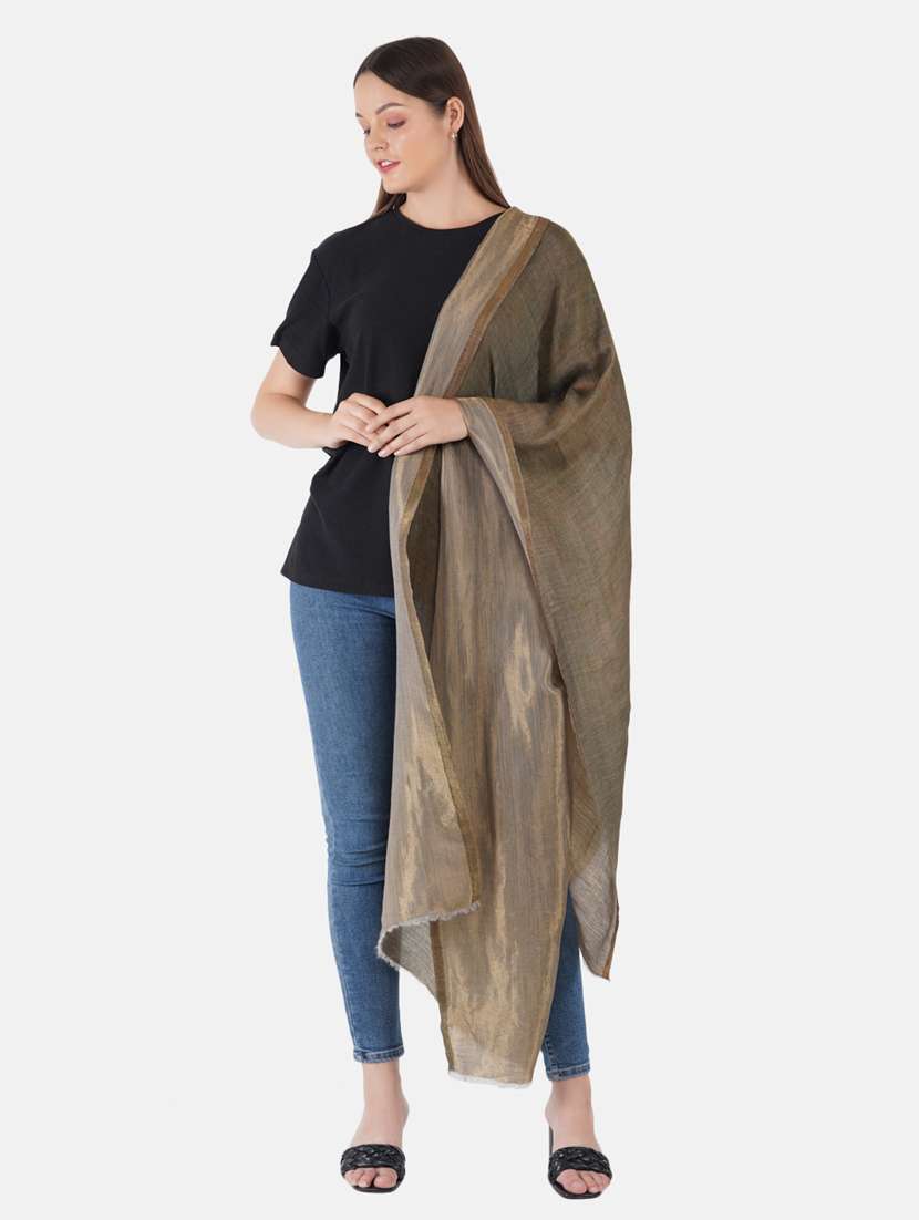 women's solid print stole - 19082849 - Standard Image - 3