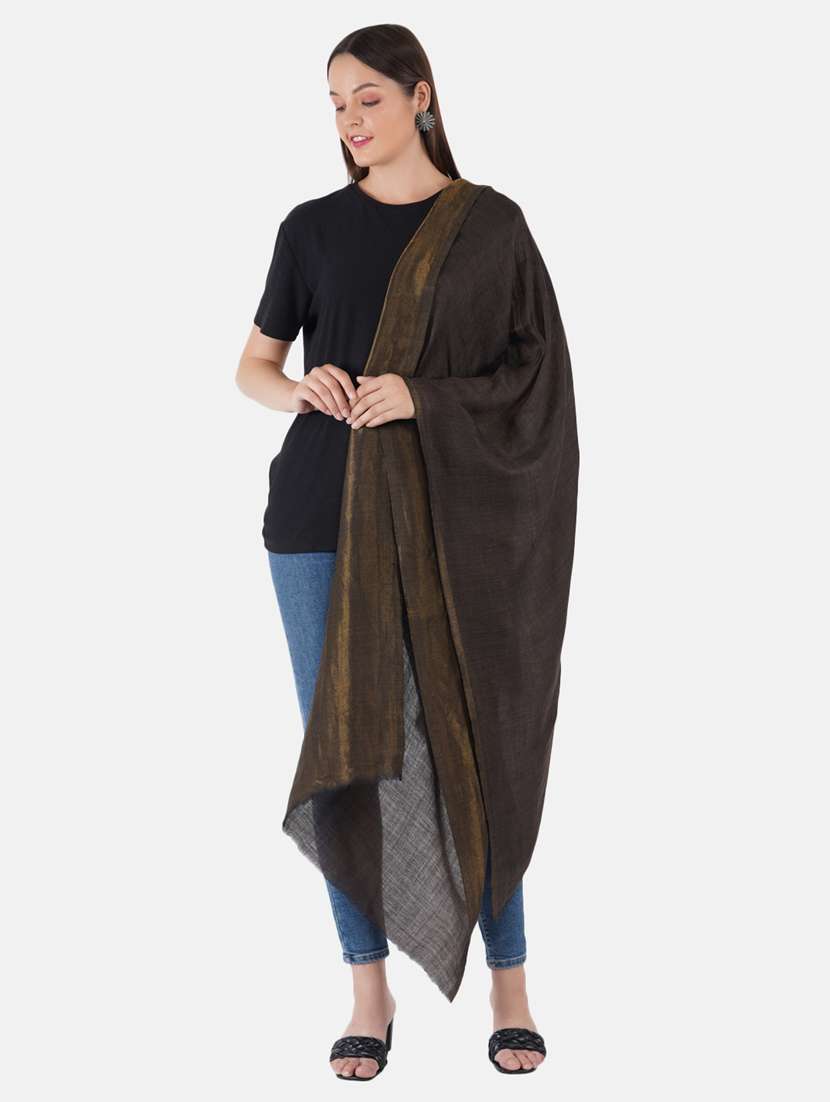 women's solid print stole - 19082851 - Standard Image - 3