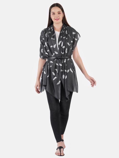 women's foil print print stole - 19082862 - Standard Image - 0
