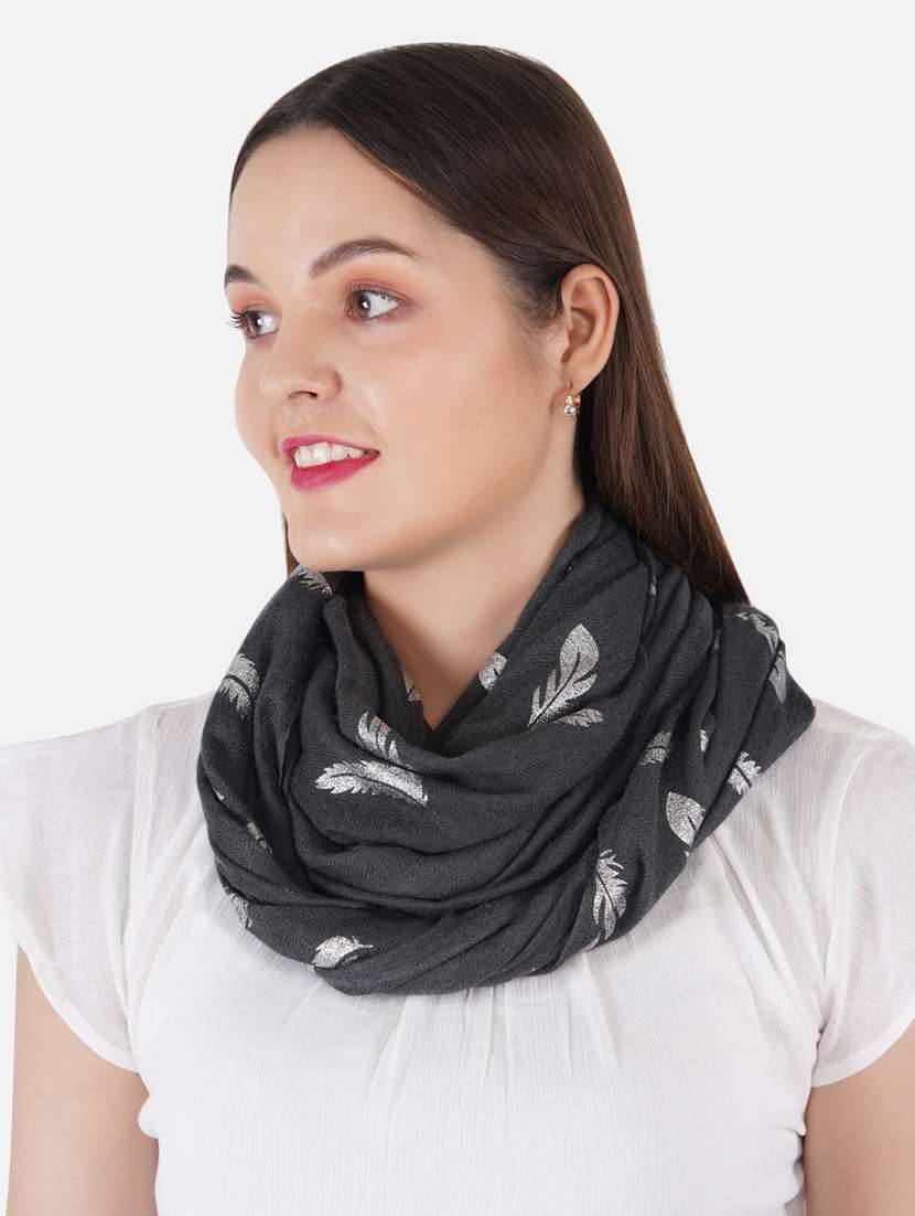 women's foil print print stole - 19082862 - Standard Image - 3