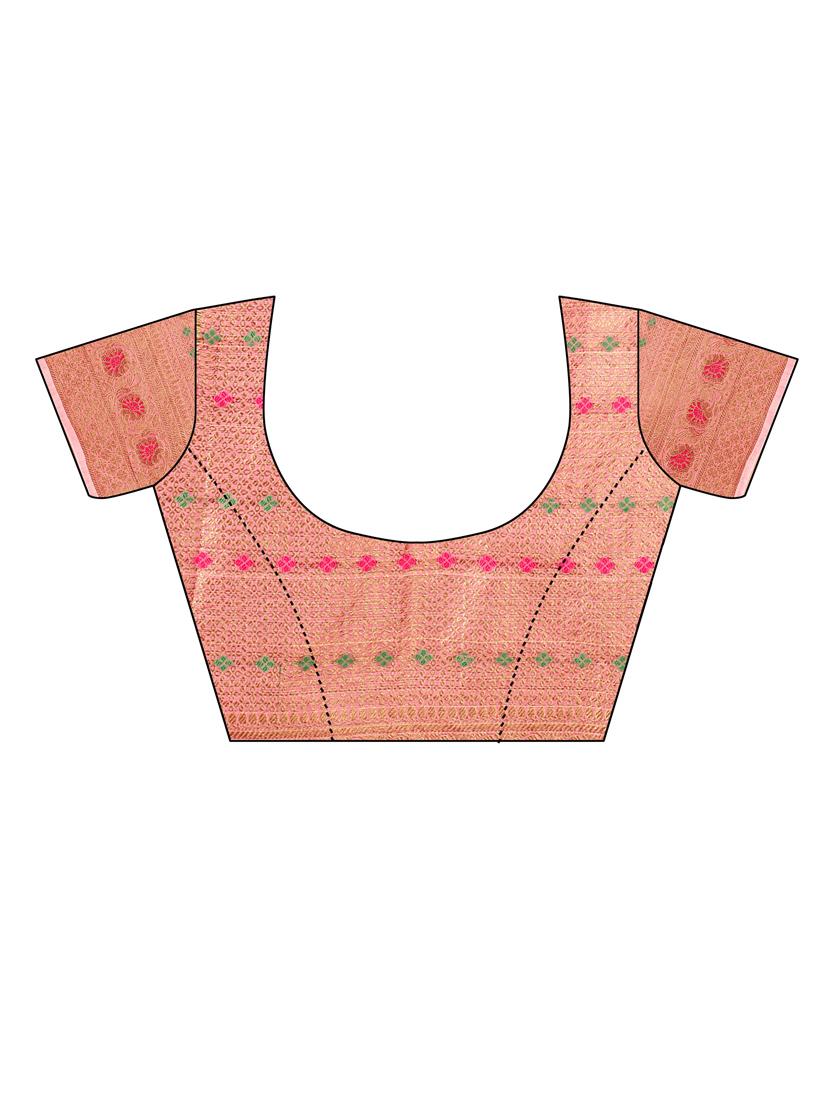 pink cotton silk set saree with blouse - 19082936 - Standard Image - 3