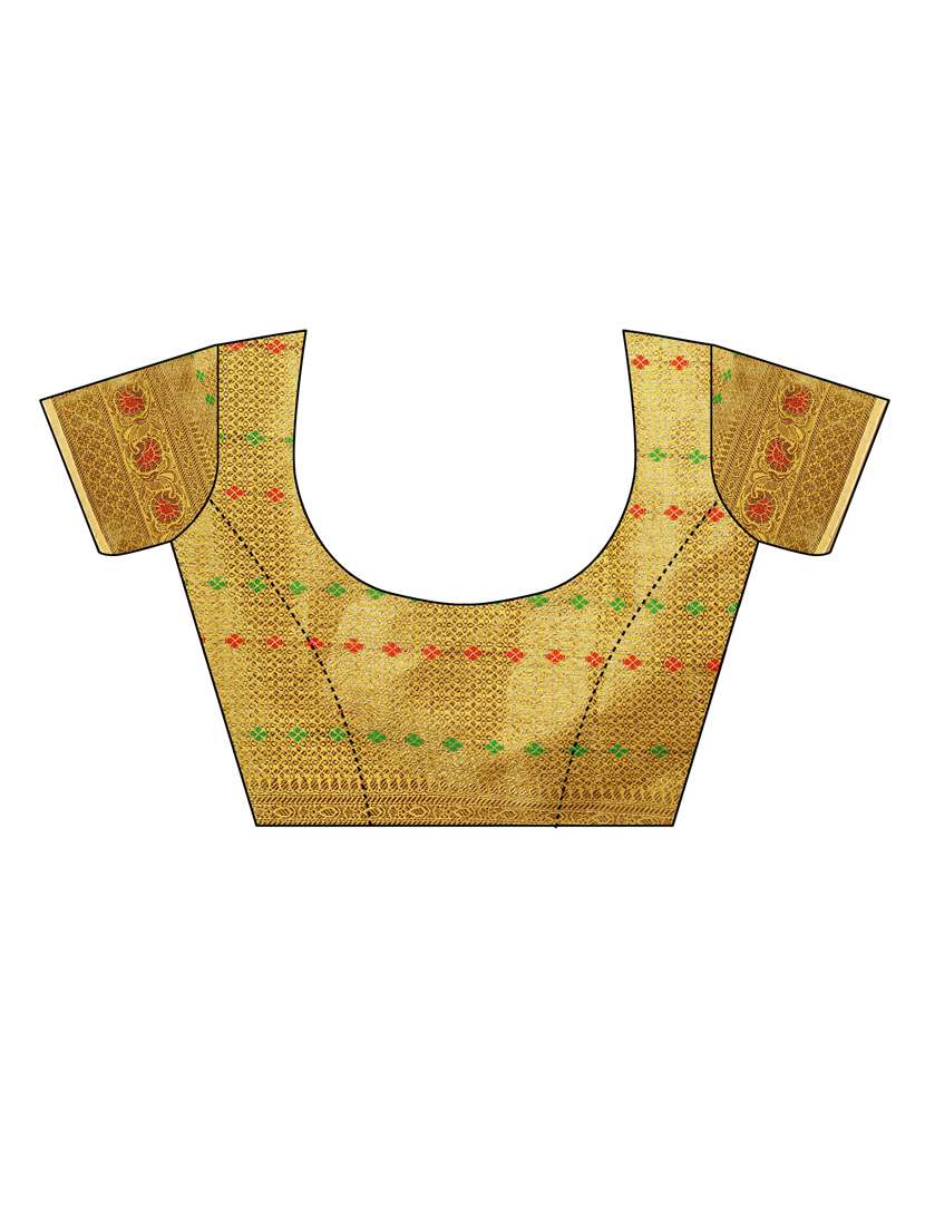 yellow cotton silk set saree - 19082938 - Standard Image - 3