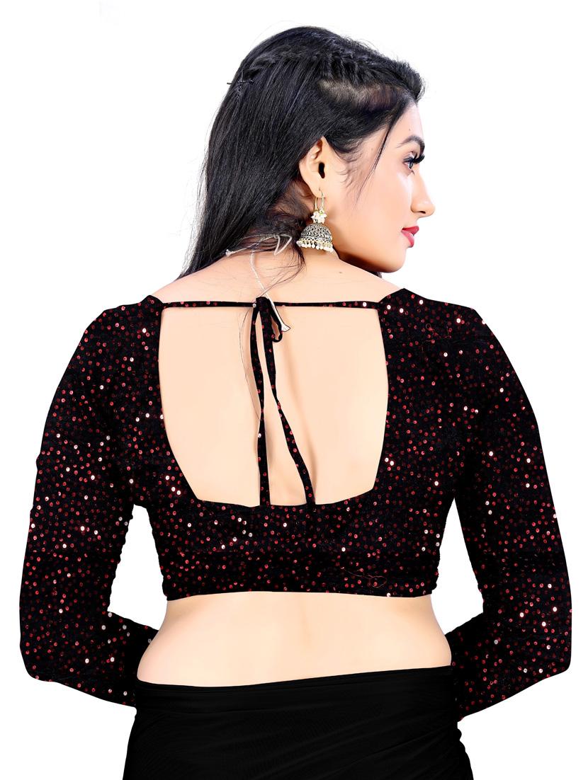 red lycra set saree - 19082946 - Standard Image - 3
