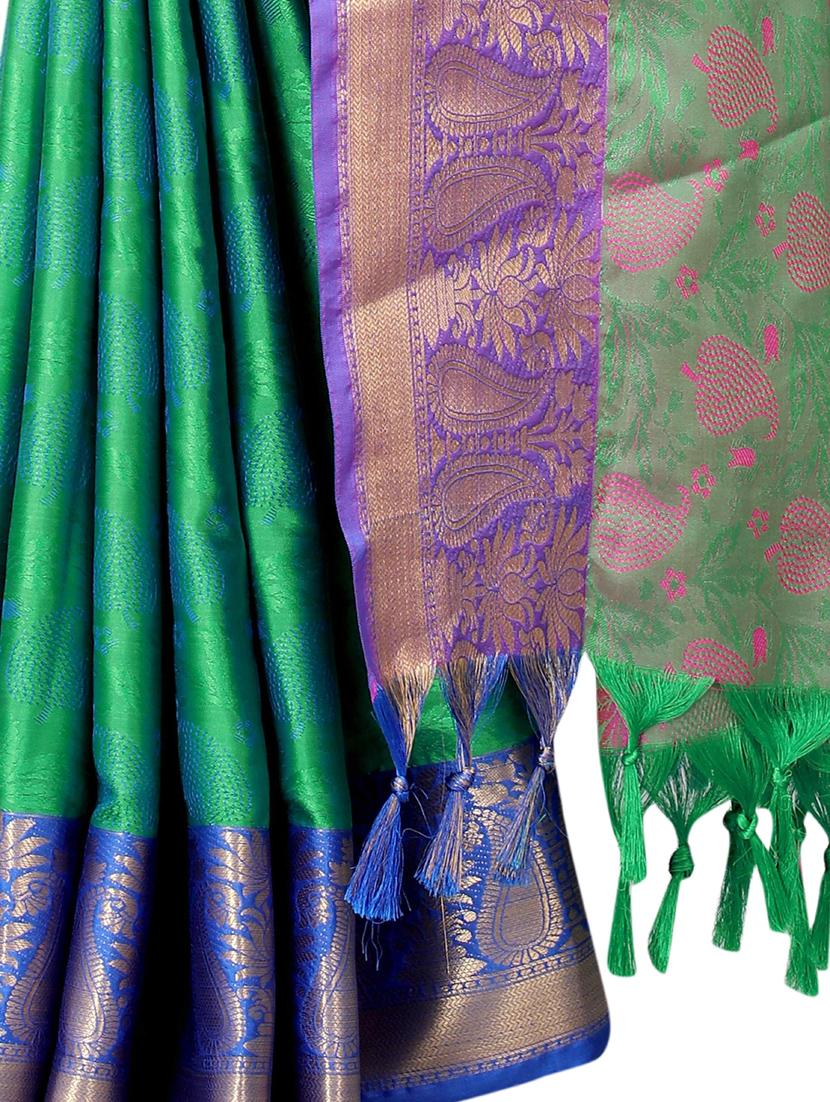 self design woven saree with blouse - 19083061 - Standard Image - 3
