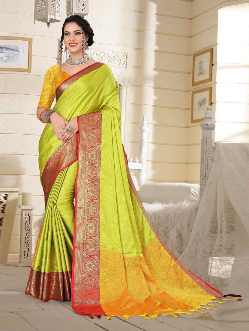 self design woven saree with blouse - 19083066 -  Zoom Image - 0