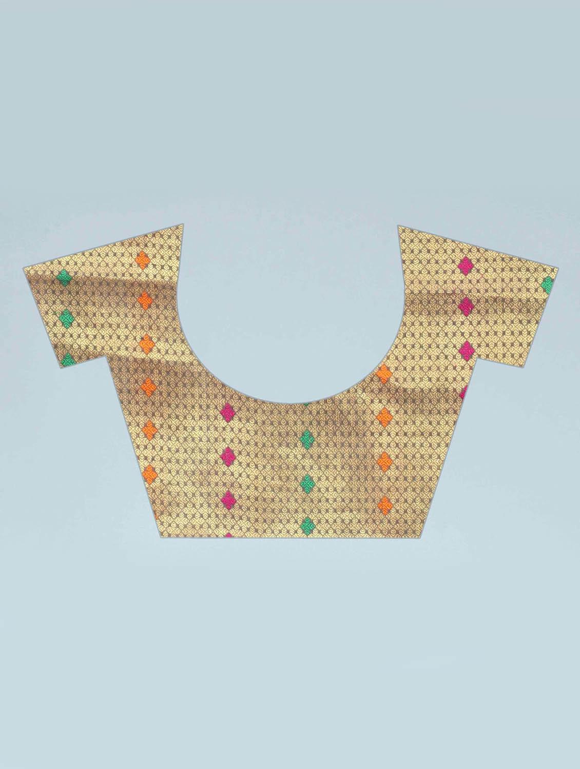 self design zari work woven saree - 19083067 - Standard Image - 3