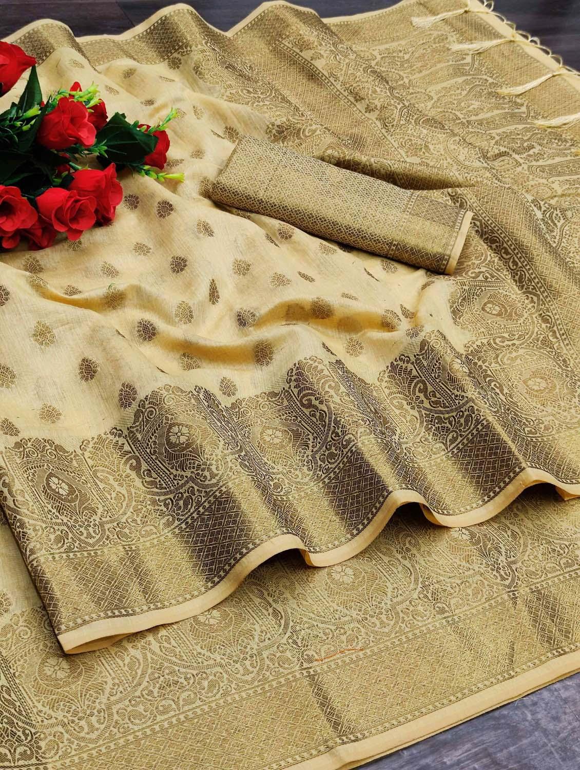 self design zari work woven saree with blouse - 19083137 - Standard Image - 3
