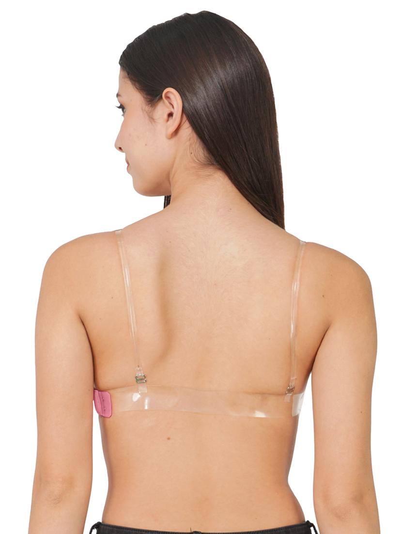 pink solid backless bra - 19083163 - Standard Image - 3