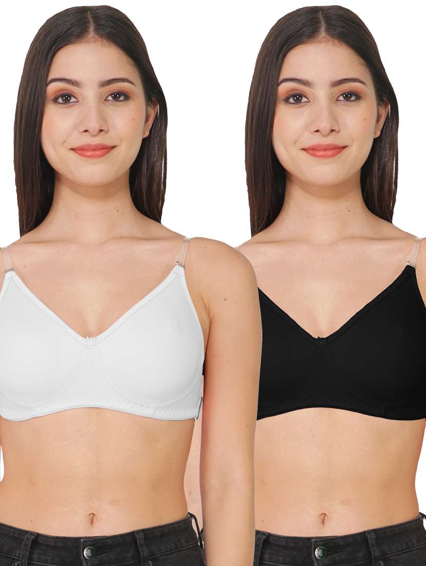 pack of 2 multi colored solid backless bra