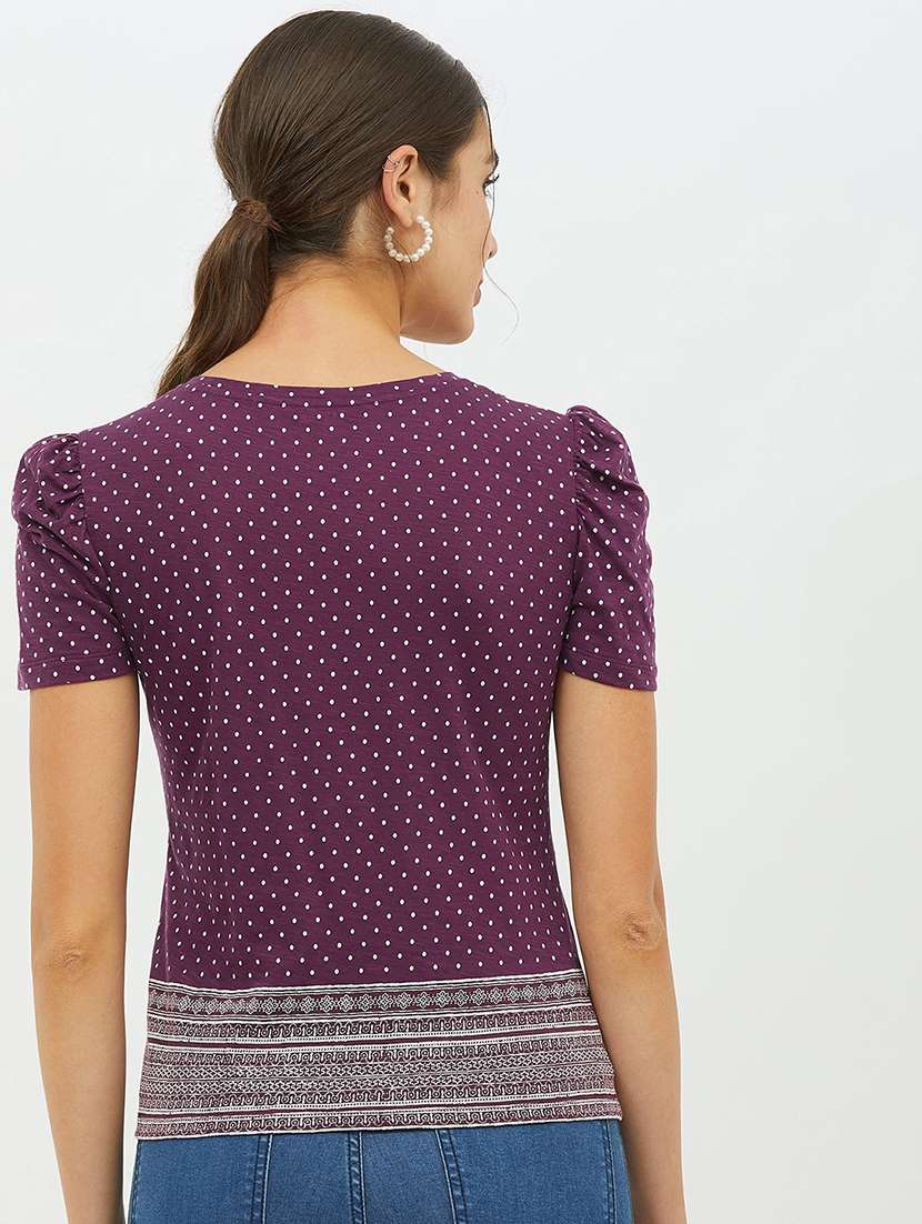 purple cotton regular tee - 19083717 -  Standard Image - 3