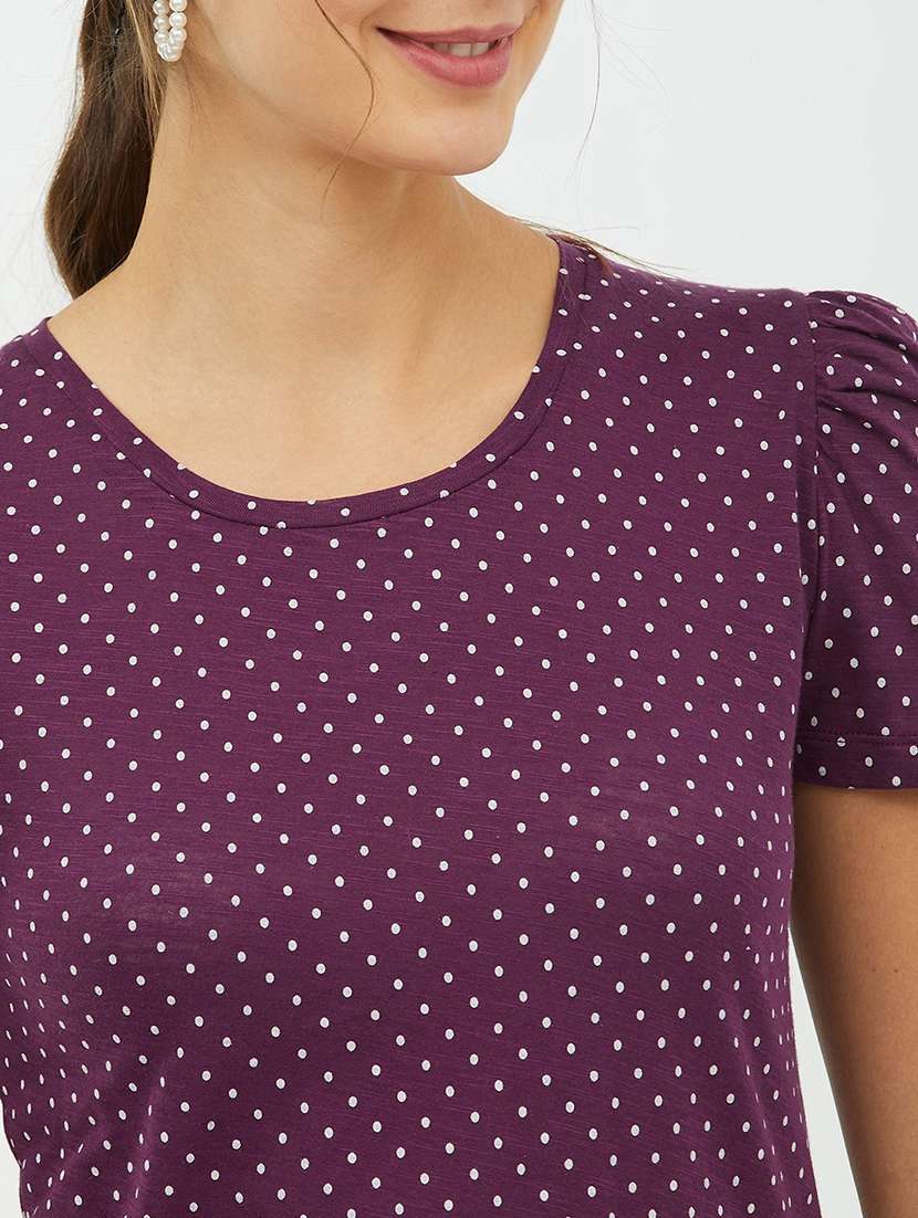 purple cotton regular tee - 19083717 -  Standard Image - 5