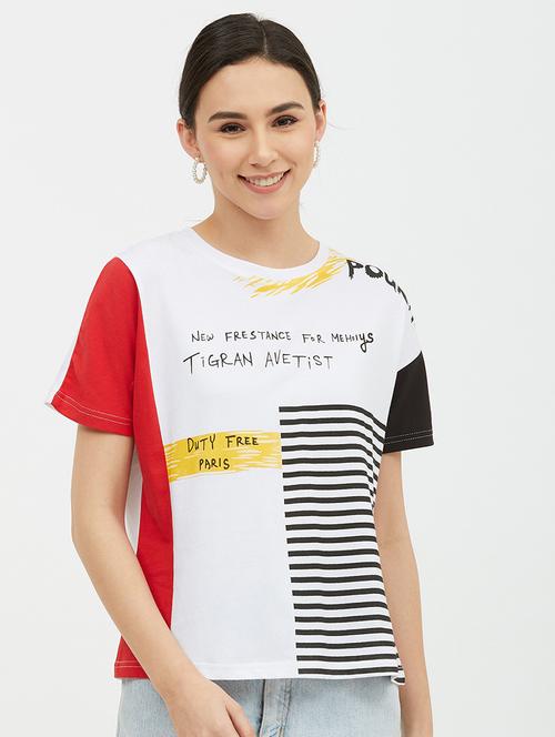 multi colored cotton regular tee - 19083757 - Standard Image - 0