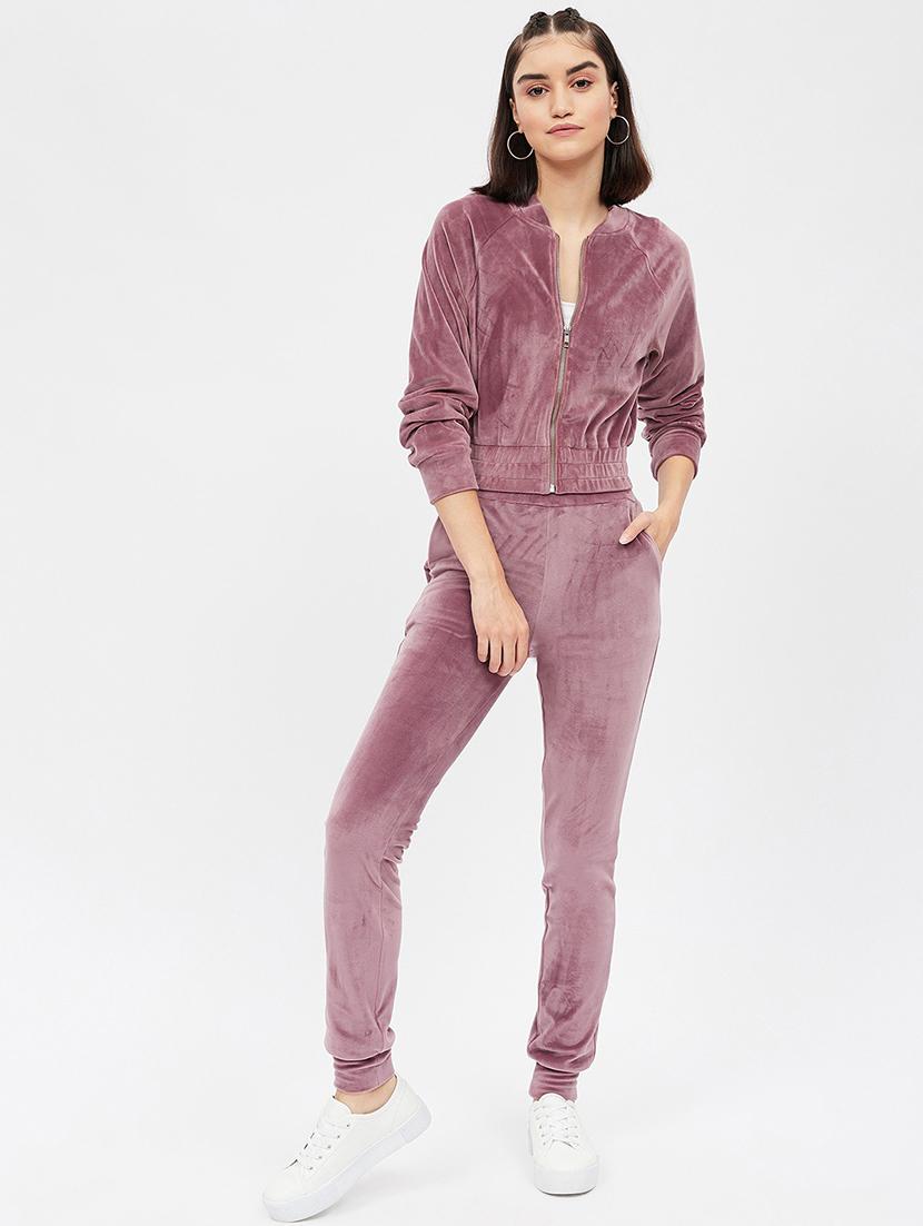purple solid track pant - 19083792 - Standard Image - 3