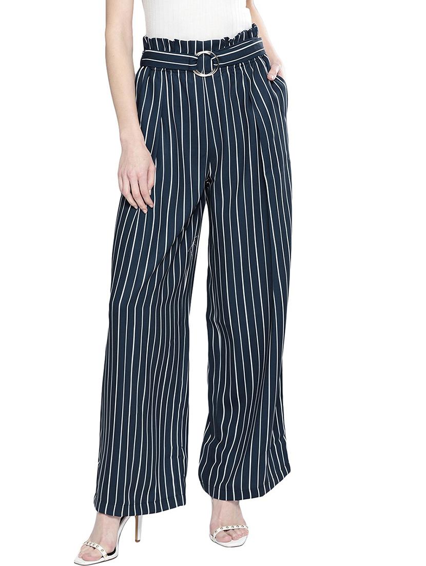 blue mid rise striped trouser - 19083889 - Zoom Image - 0