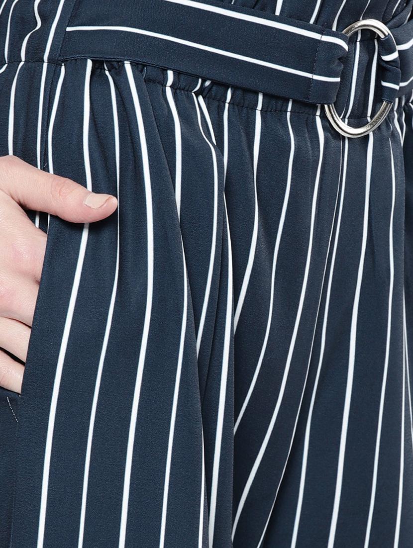 blue mid rise striped trouser - 19083889 - Standard Image - 3