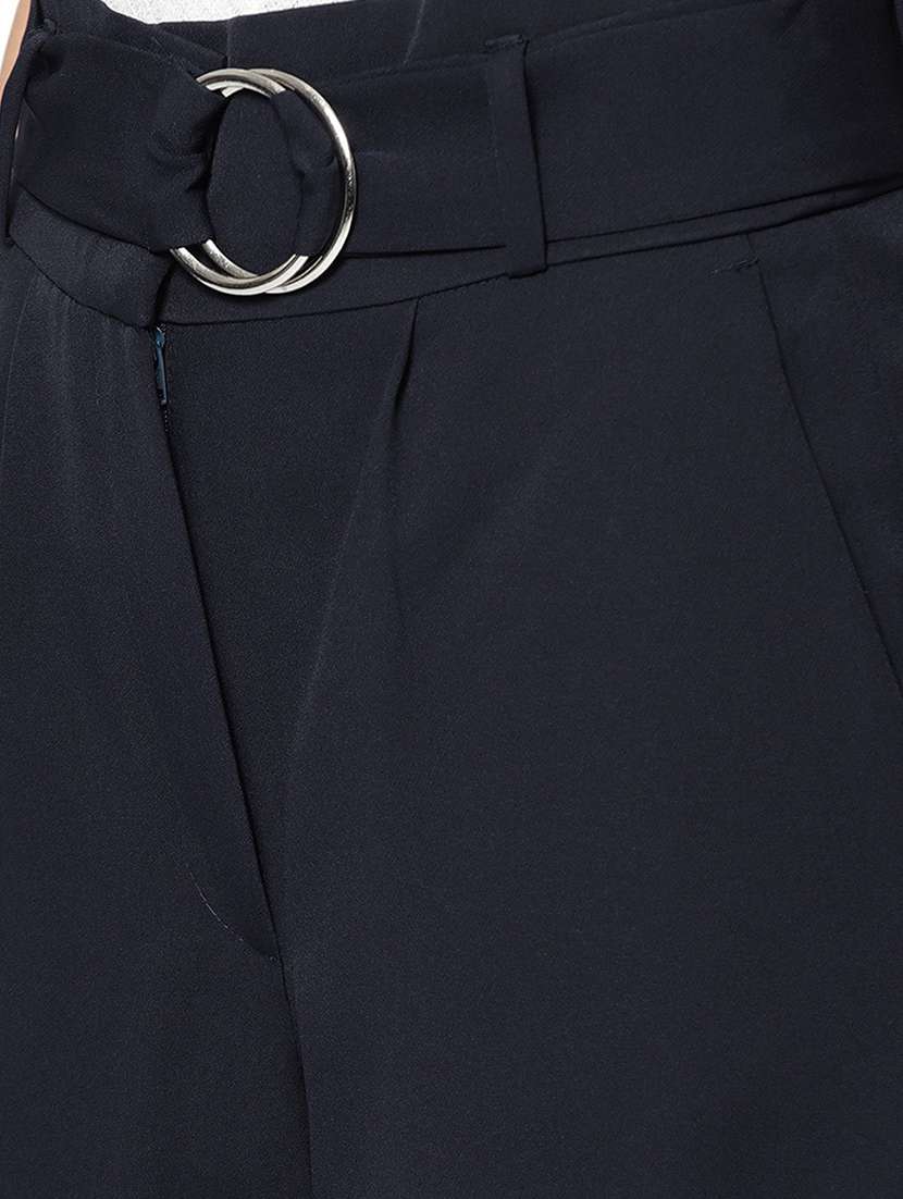 black mid rise solid trouser - 19083890 -  Standard Image - 3