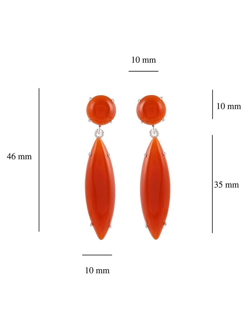 red silver plated drop earring - 19085237 - Standard Image - 3