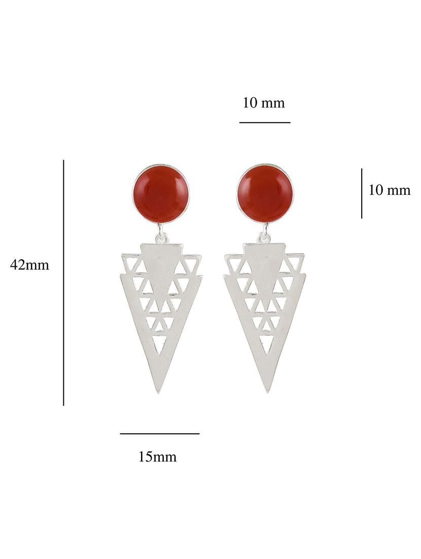 silver plated drop earring - 19085240 - Standard Image - 3