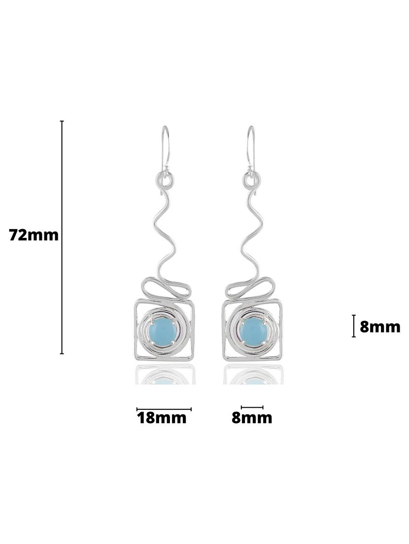 silver plated dangle earring - 19085242 - Standard Image - 3