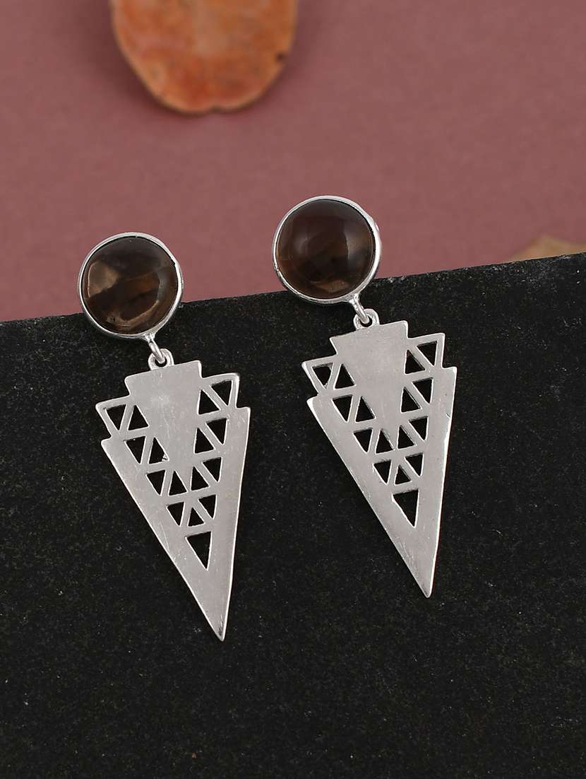 black silver plated drop earring - 19085243 -  Zoom Image - 0