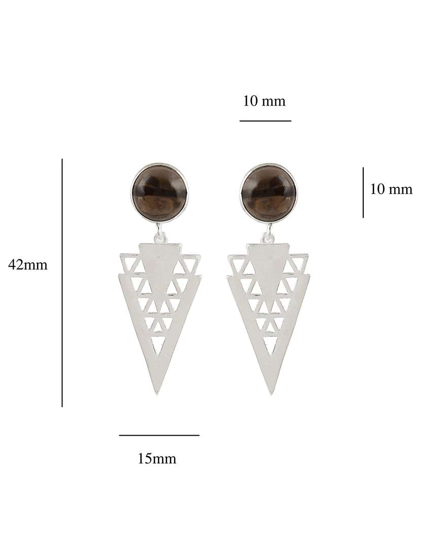 black silver plated drop earring - 19085243 - Standard Image - 3